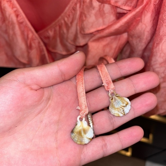 Tularosa Hailey Wrap Top Coral Pink - Picture 2 of 5